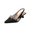 Hot Selling Women Crystal High Heels Sandals Shoes Butterfly Pointed Toe Slippers 2025 New Summer Elegant  Brand Shoes Mujer