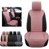 Universal Front Leather Car Seat Covers Pink 2 Pcs, Anti-Slip Waterproof Auto Driver Cushions Fit SUV Pickup Van Sedan