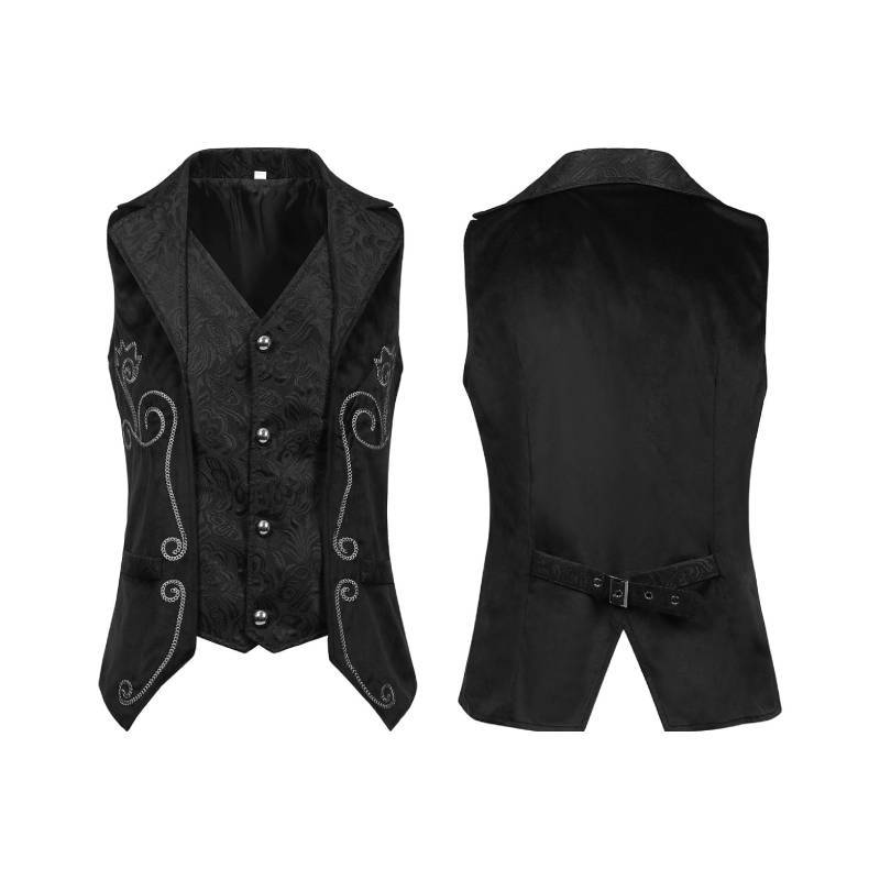 Gothic Halloween Steampunk Vest For Men And Women With Dark Pattern For Stage Performances