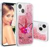 OOPKINS Glitter Case for iPhone 14 Plus, Sparkle Floating Quicksand Case for Girl Clear Soft TPU Silicone Shockproof Protective Cover for iPhone 14