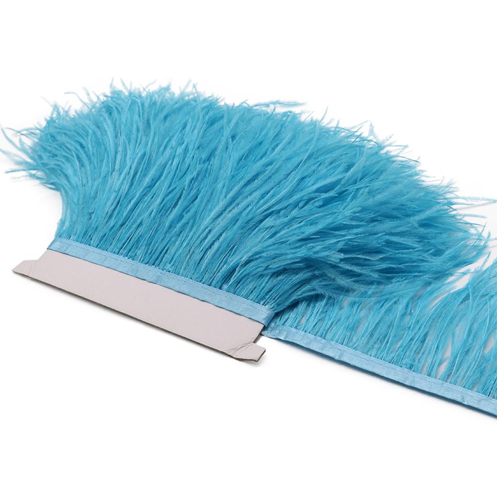 Feder1M Natürliche Flauschige Straußenfederborte Weiß Schwarz Straußenfeder für DIY Bastelband Brautkleid Nähen Kleidung Dekoration 8-10cm