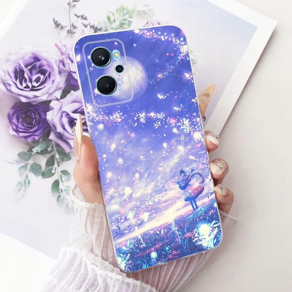 For Realme 9i 4G Case RMX3491 Transparent Cute Cat Fashion Butterfly Funny Painted Casing For Real me 9i 4G Cover