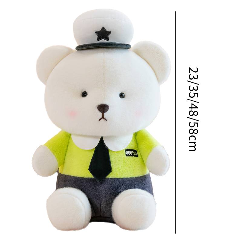 

Bear Police Teddy Bear Childrens Plush Toy Blue Green Companion Gift Decorative 23cm/9.06in зелёный