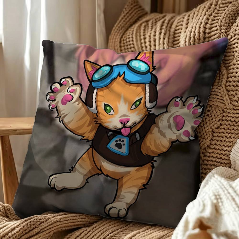 Pop Game Overwatch Fan Jetpack Cat Double-Sided Printed Cushion Cover Bedroom Bedside Sofa Pillow Case