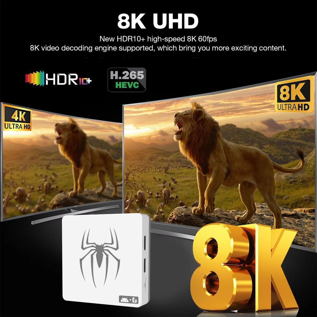 Dual-system TV Game Box G7 8K 3D, Supports Two Players, 60000 Classic Retro Arcade Games, Includes 2.4G Wireless Controllers.