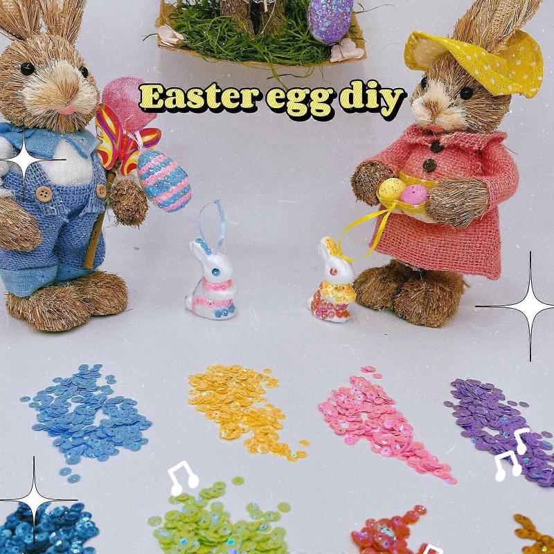 9.84x8.66x1.97in Egg Shakers Colorful Foam Self Painting Eggs with Sequins Ornaments Painting Learning Toy for Kids