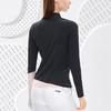 Fila Color Block Slim Fit Golf Sports Fashion Casual Knit Crew Neck Long Sleeve T-Shirt Women Tops Deep-Black A11W235205F-BK