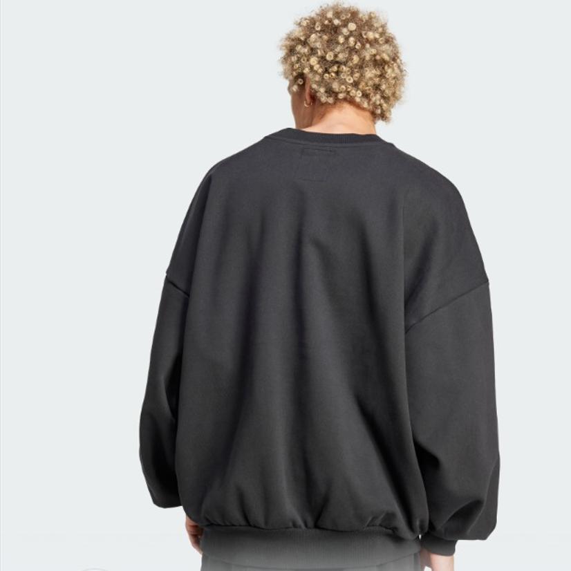 adidas Fleecegefüttertes Locker geschnittenes Rundhals-Sweatshirt Herren-Oberteile Schwarz JJ2269