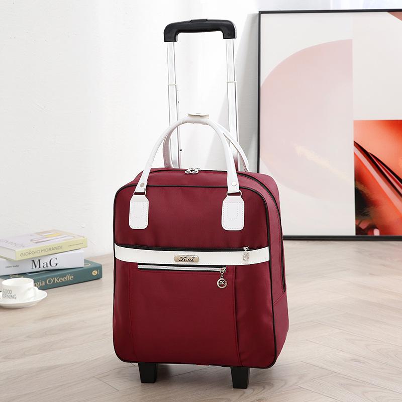 

Large Silent-Wheel Waterproof Travel Trolley Bag & Backpack for Women 16 inches
