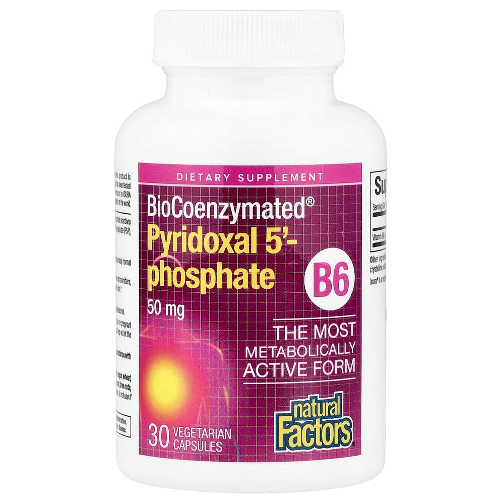 BioCoenzymated B6 Pyridoxal 5-Phosphate 50mg Veggie Capsules, 30 Count