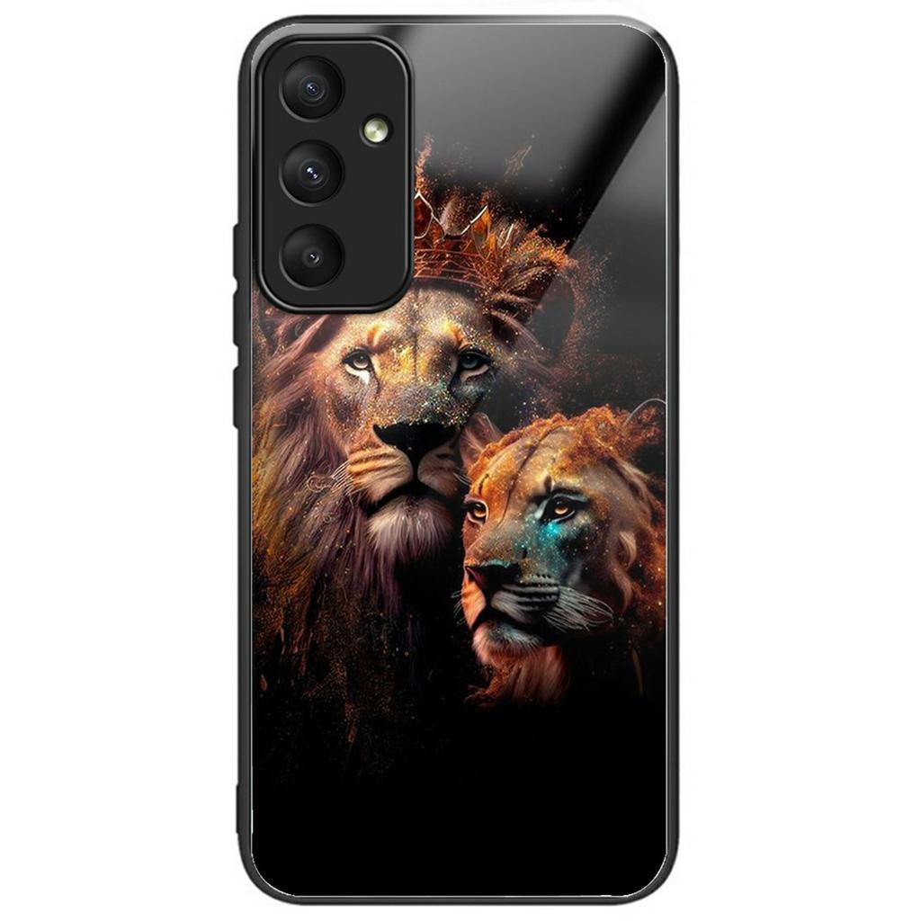 For Samsung Galaxy S25 Case Tempered Glass TPU Drop-Proof Pattern Printing Phone Cover