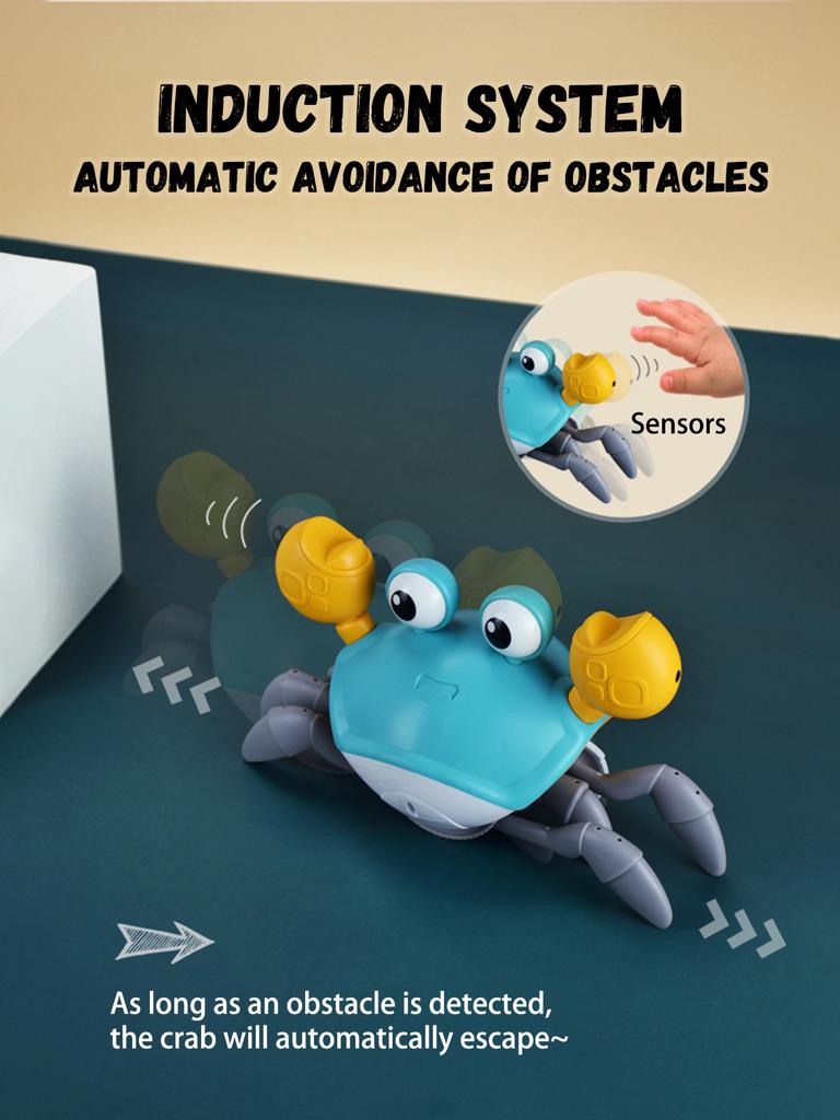 1Pc Auto-sensing Escape Crab toy Children Crawling Avoiding Obstacles Electronic Pet With Music Baby Walking Toy Without battery