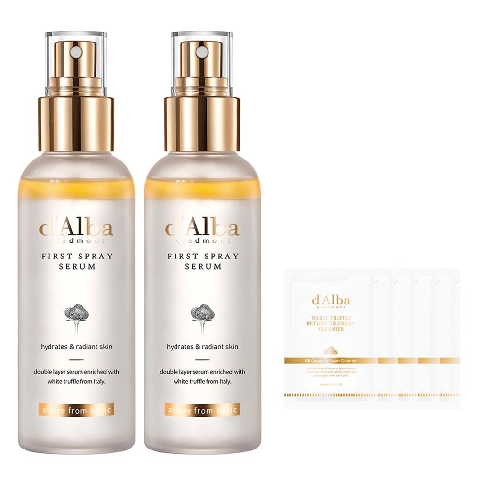 Dalba White Truffle First Spray Serum 100ml x2p + Mild Acidic Gel Cleanser 3ml x 5p