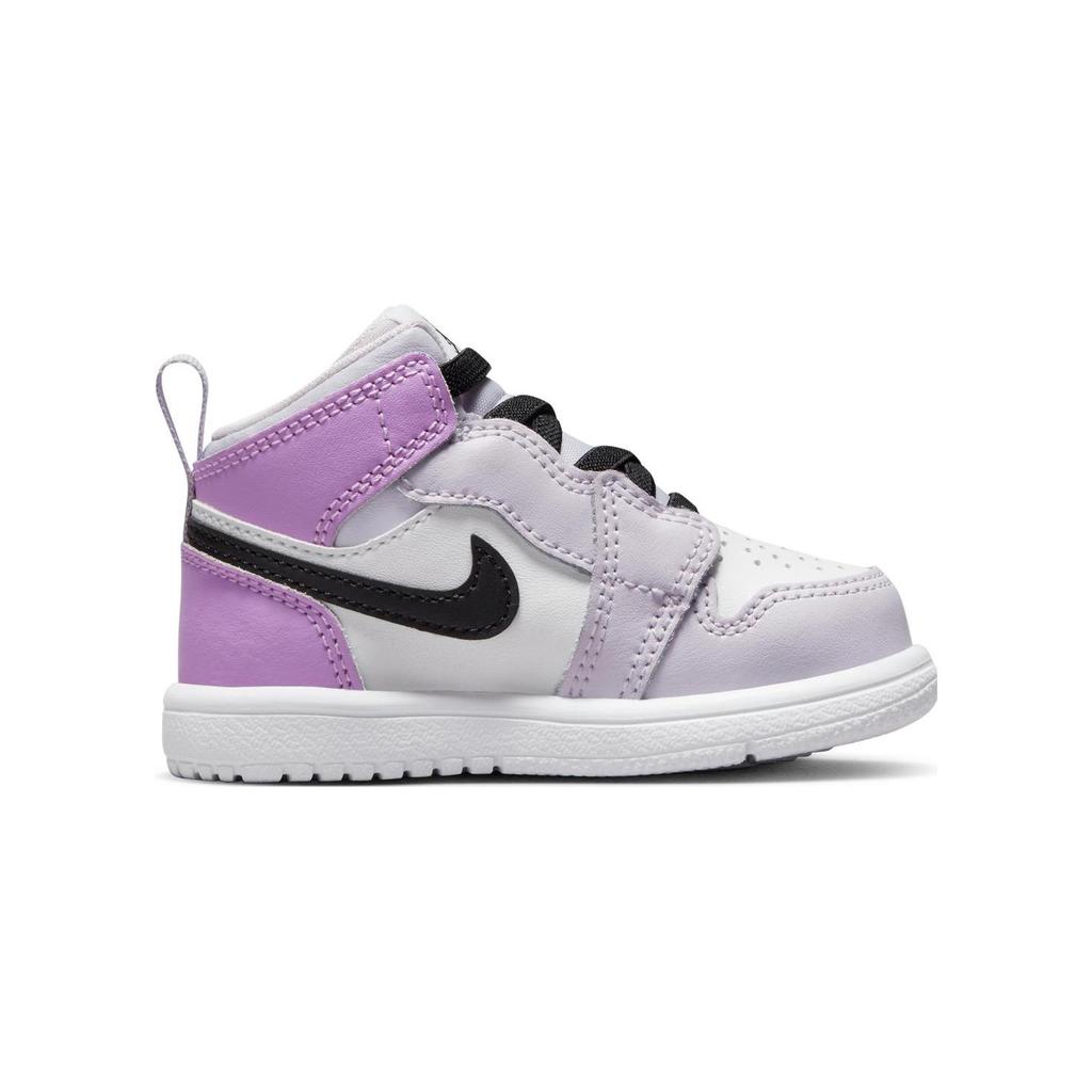 Jordan Scarpe da Bambino Air Jordan 1 Mid TD Leggere Resistenti all'Abrasione Mid top Bianco Viola Neonato e Bambino AR6352-501