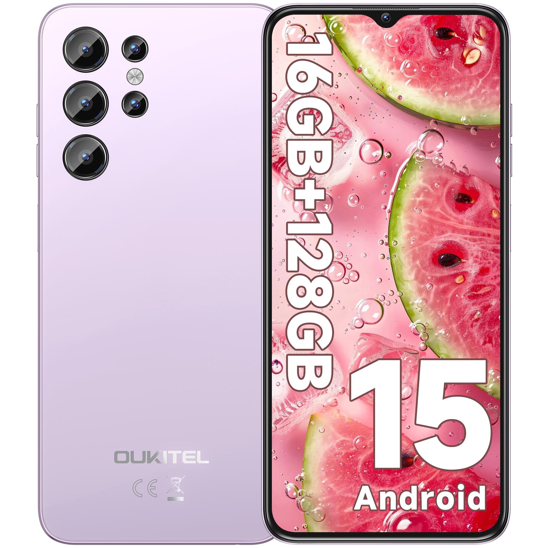 OUKITEL C1 Smartphone Android 15, 16 Go + 128 Go(TF 1 To) Smartphone 4G, Écran HD+ de 6,52 , Batterie de 5150 mAh, Appareil photo 13MP+5MP rose