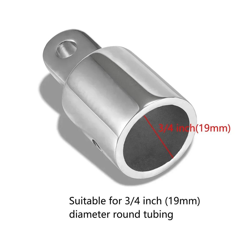 Boat Bimini Top Eye End Cap Fits 3/4 Inch (19mm) with Bimini Top Deck Hinge, Marine Hardware Bimini Top Fitting