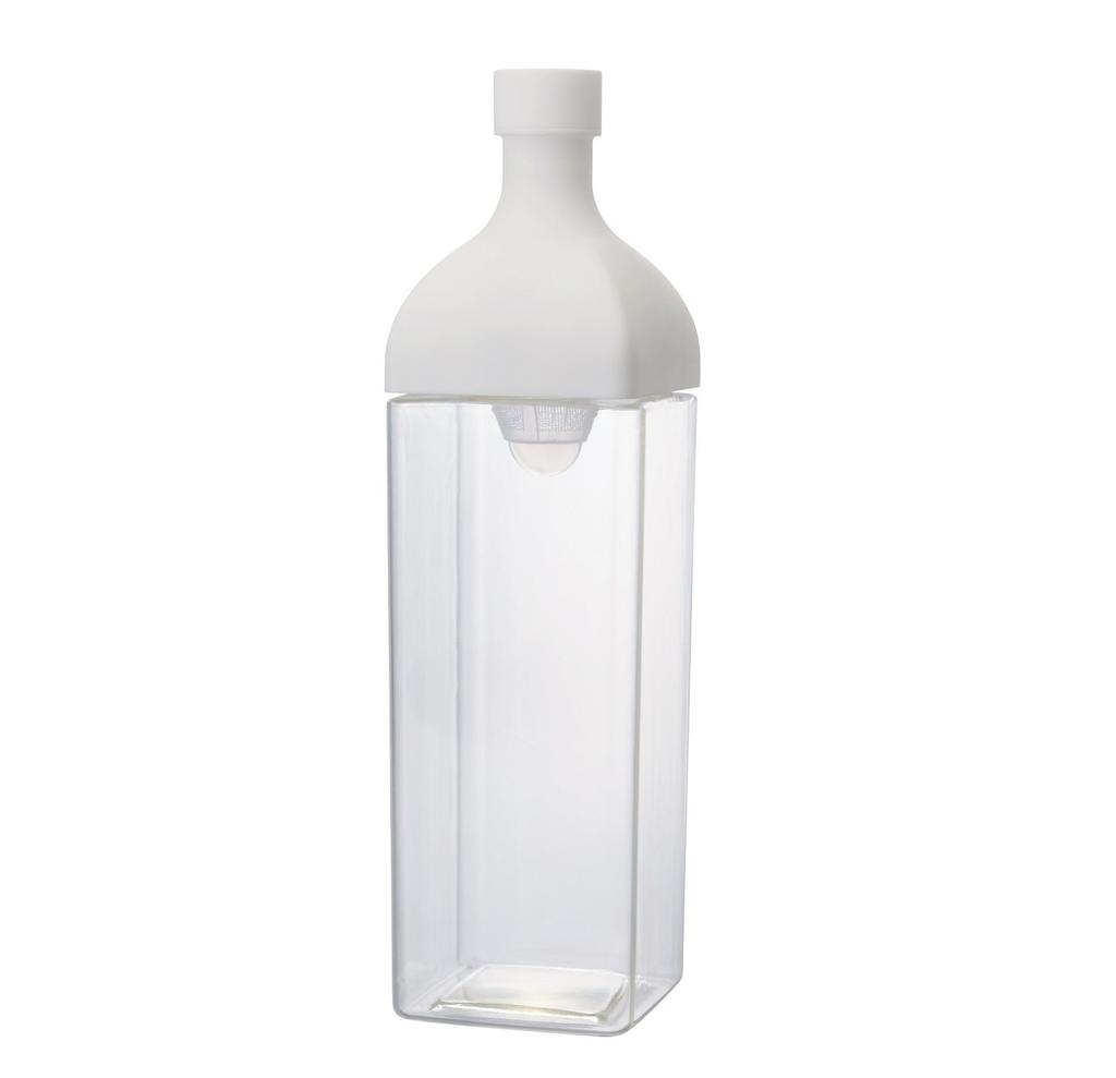 HARIO Kirk Bottle 1200ml White Resin Pitcher with Strainer, Made in Japan, KAB-120-W