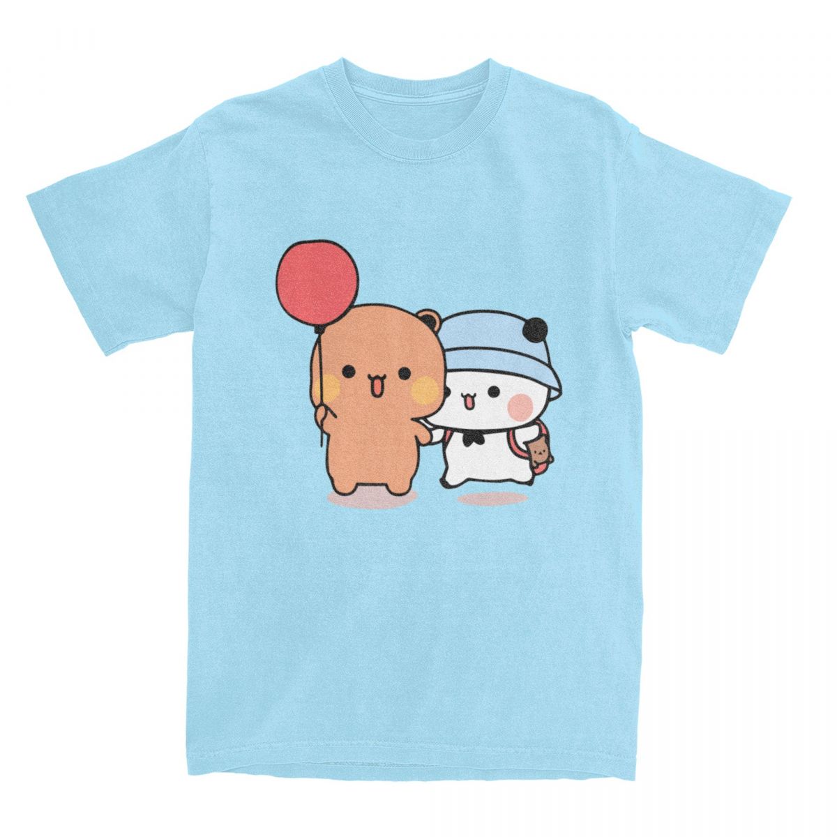 

Мультяшная футболка Bubu Dudu с воздушным шаром для мужчин и женщин, кавайная футболка с медведем и пандой, повседневная футболка с круглым вырезом, хлопковые летние топы большого размера 4XL