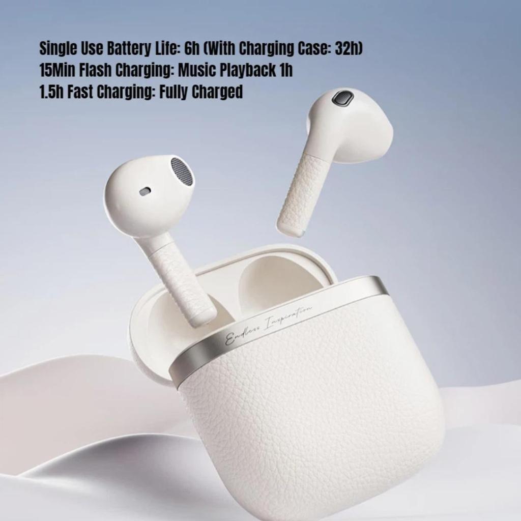 EDIFIER Wireless Bluetooth Earphones, Semi In-Ear Style, 32-Hour Long Battery Life, Bluetooth 5.4, White