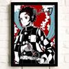 Japanese Popular Anime Demon Slayer Family Wall Art Decoration Poster Children's Room Decoration Wall Sticker Canvas Material