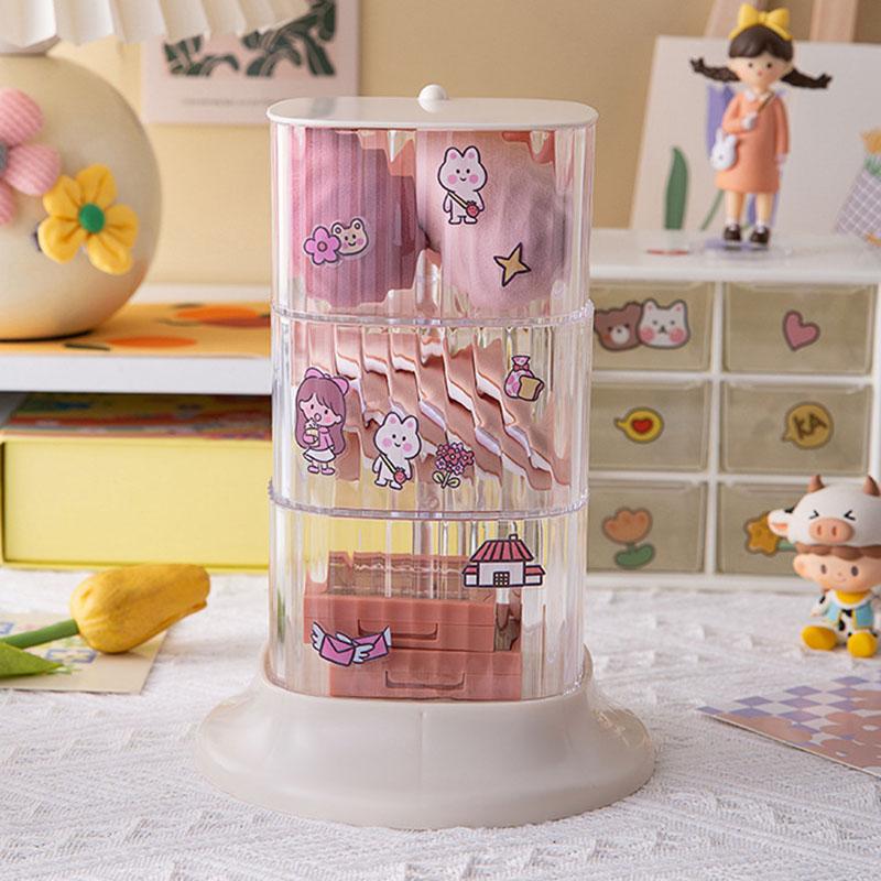Makeup Brush Storage Box, Transparent Acrylic Multi-layer Storage Box, Suitable for Dressing Table Rotatable Desktop Storage Box