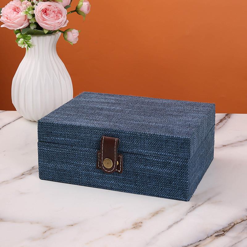 Desktop Wooden Organizer Box With Lid For Home Office Accessories Storage Gift