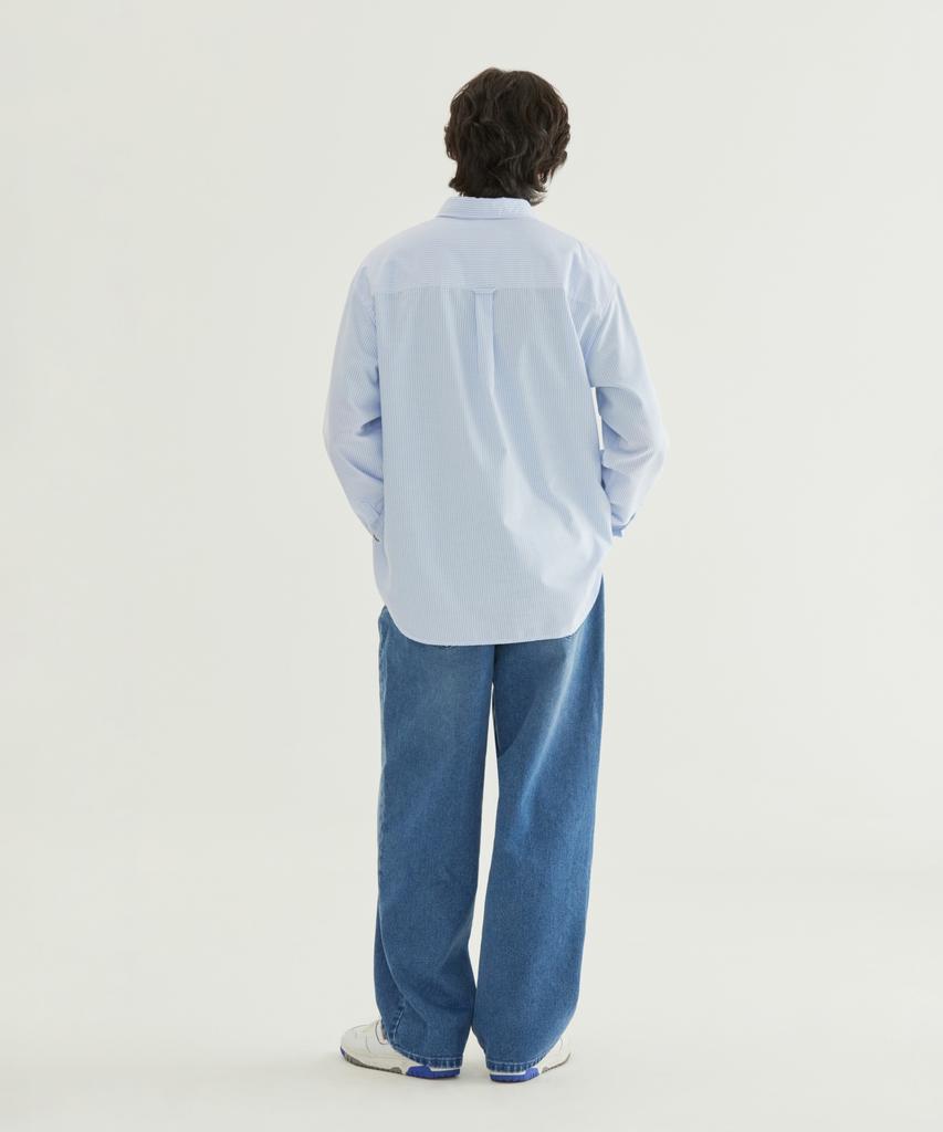 COVERNAT Coolmax® C Logo Oxford-Streifenhemd Grün