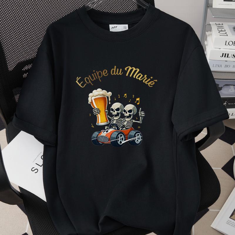 Future Groom Team Groom Short Sleeve Tees 260G 100 Cotton Tshirts French Mens EVG Single Farewell Wedding Party Tops M13