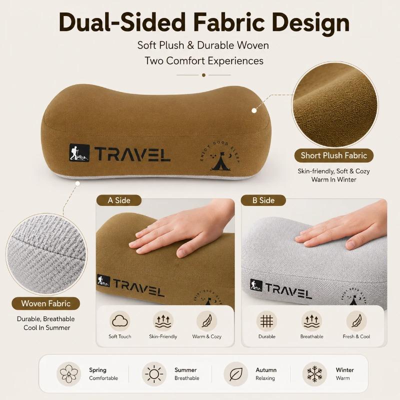 Portable Compressible Camping Pillow Memory Foam Travel Pillow for Sleep Suitable for Outdoor Camping Sports and Airplane Travel
