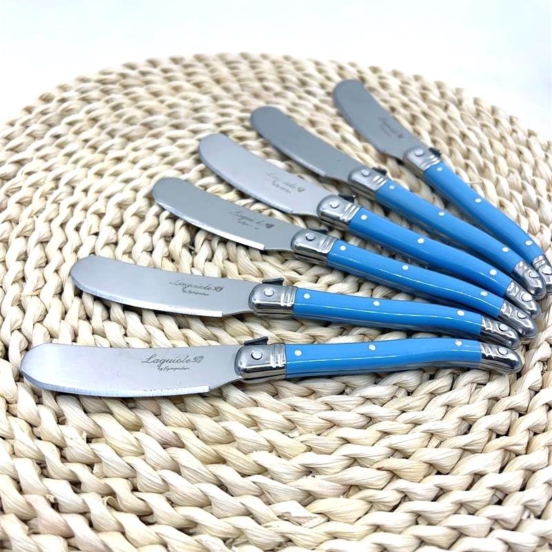 4-10pcs 6.25'' Laguiole Cheese Knife White Blue Yellow Plastic Handle Butter Spreader Knives Bread Slicer Restaurant Cutlery