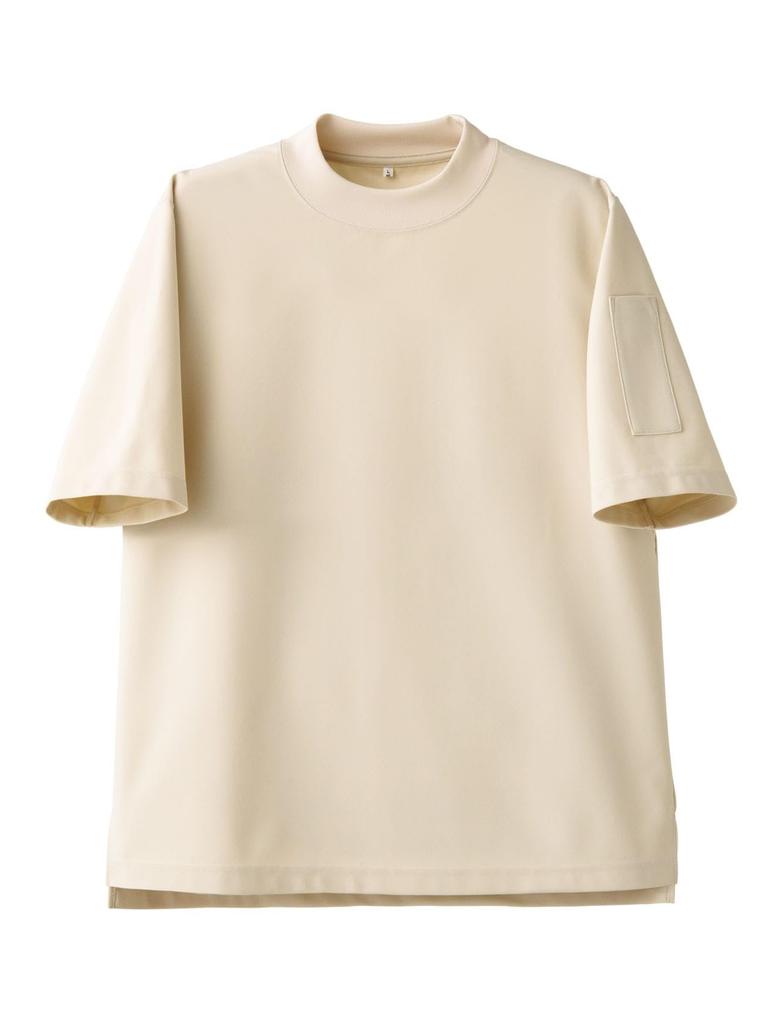 Seven Uniform CU1962-3 Ivory SS Mock Neck Short Sleeve T-Shirt
