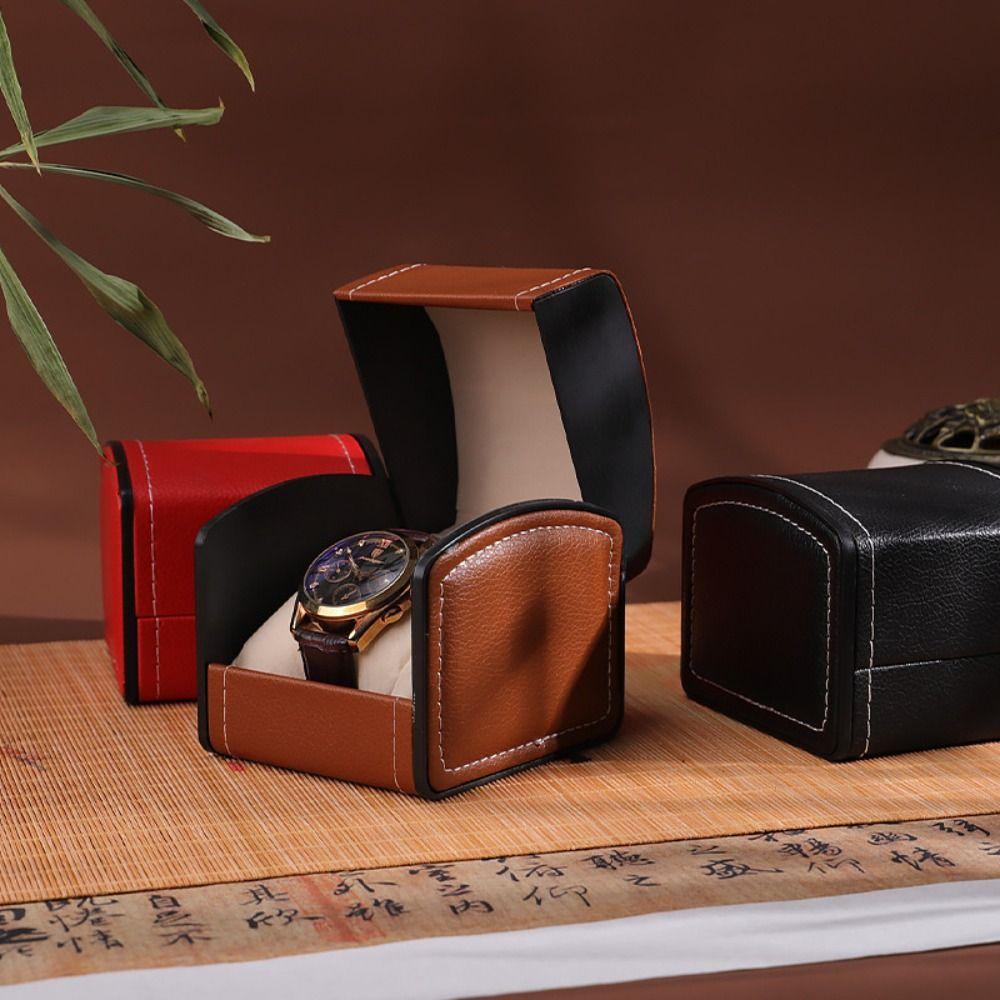 High Quality Portable Wrist Watches Holder Container Case Watch Box Storage Box Gift Case