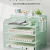 Large Capacity Metal Desktop File Organizer - A4 Paper Storage Rack & Office Desk Bookshelf