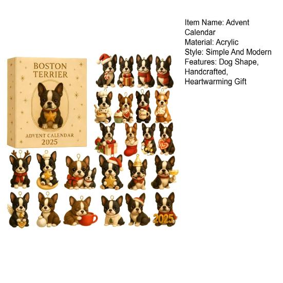 Cartoon Terrier Advent Calendar 2025 24 Days Christmas Countdown Calendar Interactive
