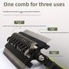 Multi-functional Dog Deshedding Brush Anti-slip TPR Handle Effective Pet Fur Knot Cutter Stainless Steel Blade Puppy Cat Comb