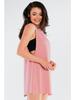 A-line cotton jersey mini dress with short sleeves, pink M