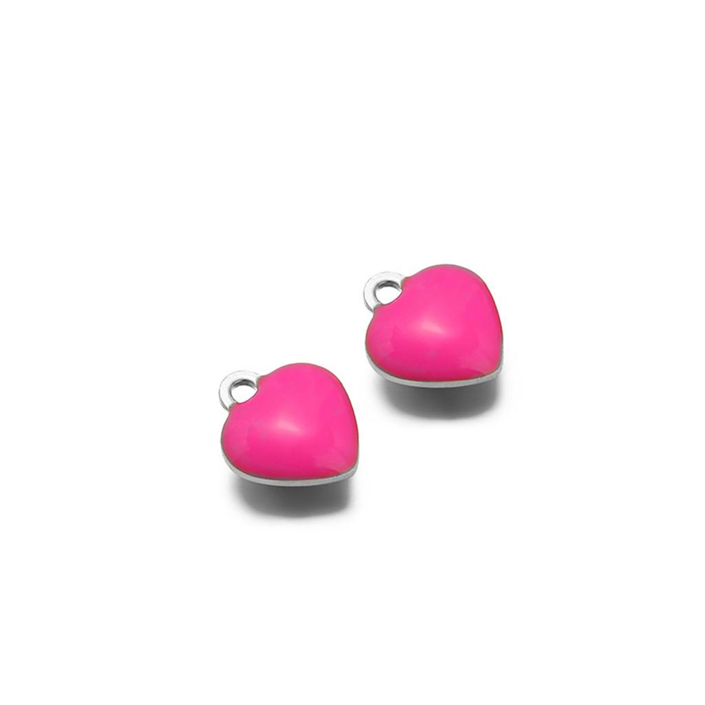 20 Piece 304 Stainless Steel Valentine's Day Charms Heart Double-sided Enamel Pendants For Necklace Earrings DIY Making Findings