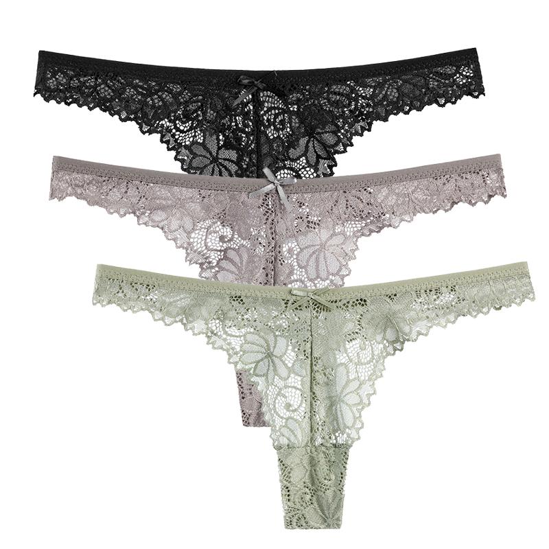 Lace Panties Women Seamless Briefs Soft Lingerie Low-rise Hollow Underwear Tempting Thongs Female Underpants