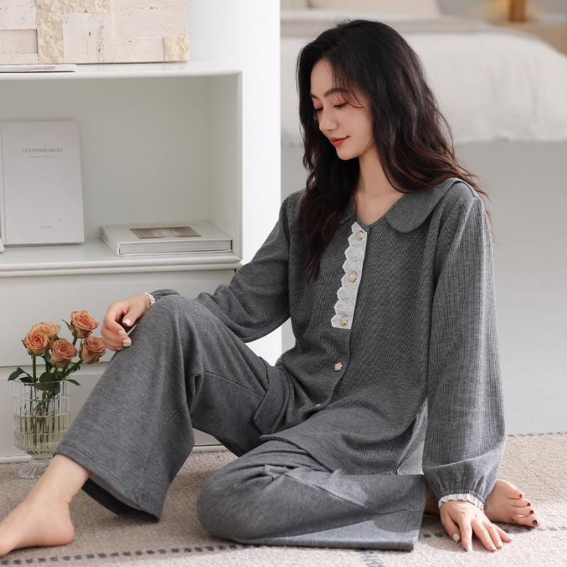 Double-Sided German Velvet Pajamas Women'S Autumn, Winter, Spring And Autumn Thickened Long-Sleeved Loungewear Women'S Thin Velvet Suit