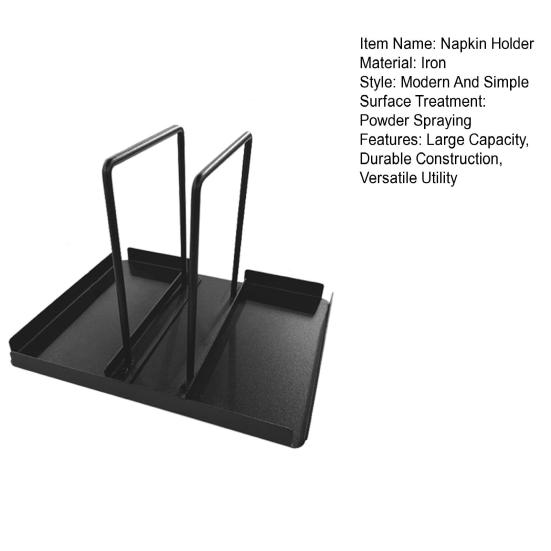 Metal Napkin Holder Black Napkin Storage Dispenser Easy To Clean Napkin Stand Kitchen Dinner Table Picnic Decor