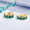 Green Huggie Hoop Earrings Round Hoop Earrings Emerald Green Hoop Earrings Circular Earrings