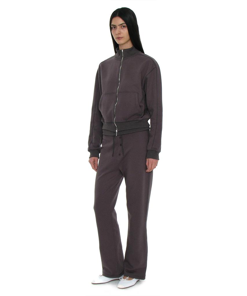 PARTIMENTO WOMEN Pwc Cotton Turnover Waist Sweatpants_Charcoal