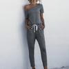 Women Casual Fashion Color Off-the-Shoulder Jumpsuit