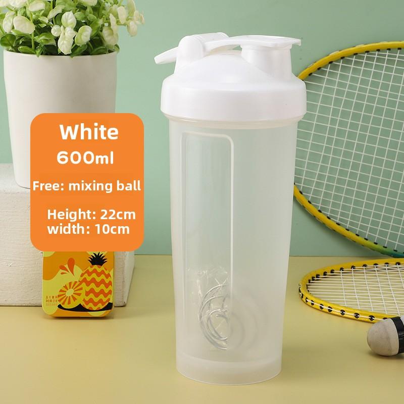 

600ML Protein Powder Shaker Cup, Milkshake Cup, Fitness and Sports Water Cup with Stirring Ball, Printable 600ml белый