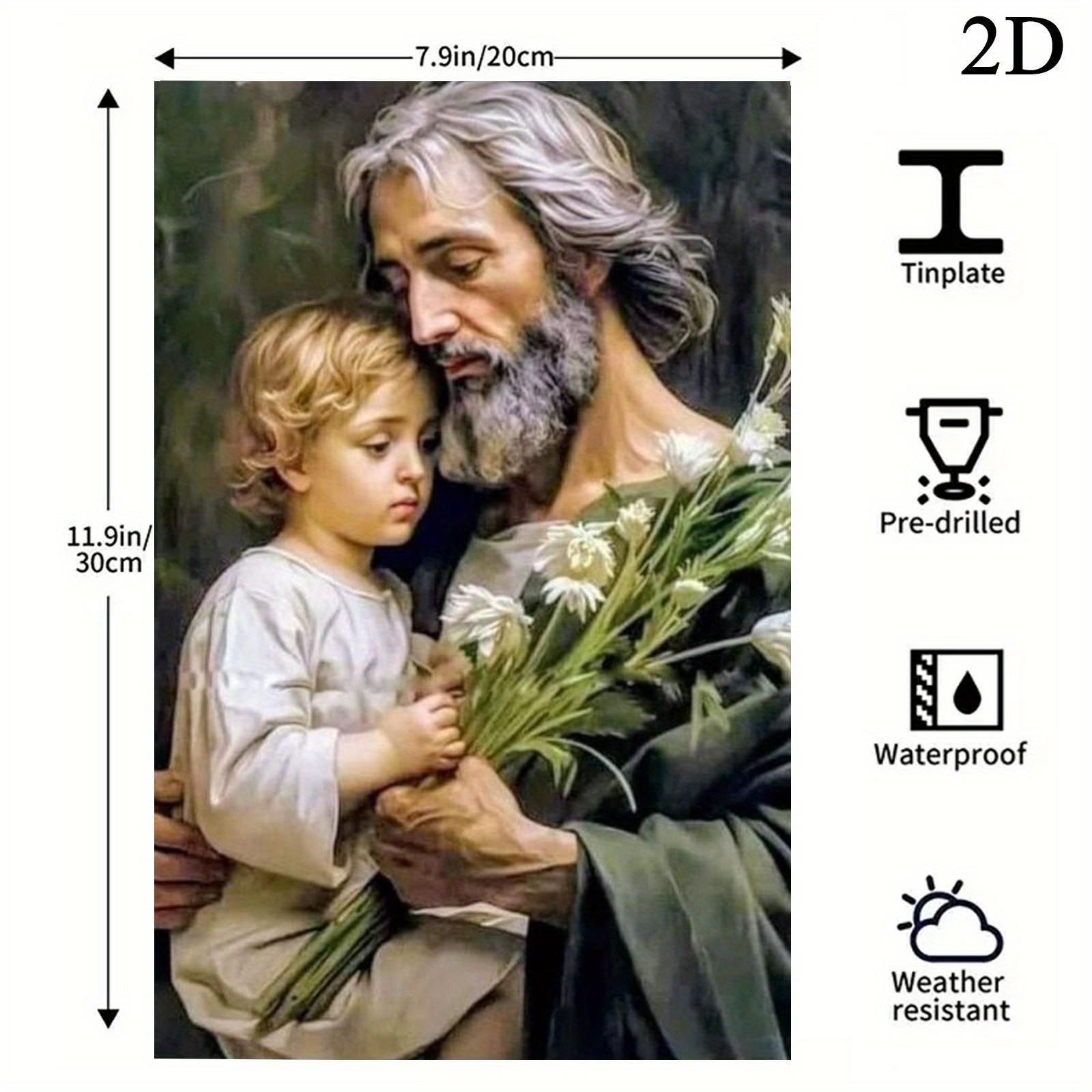 

St Joseph Jesus Metal Wall Art Religious Decor x Inch Iron Wall Decor for Home Bar Cafe Perfect Easter St P 20x30cm