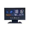 Multifunktionale Wetterstation Uhr Hygrometer Kalender Digitales LCD-Display Temperatur- und Luftfeuchtigkeitsmesser Sprachsteuerung ABS