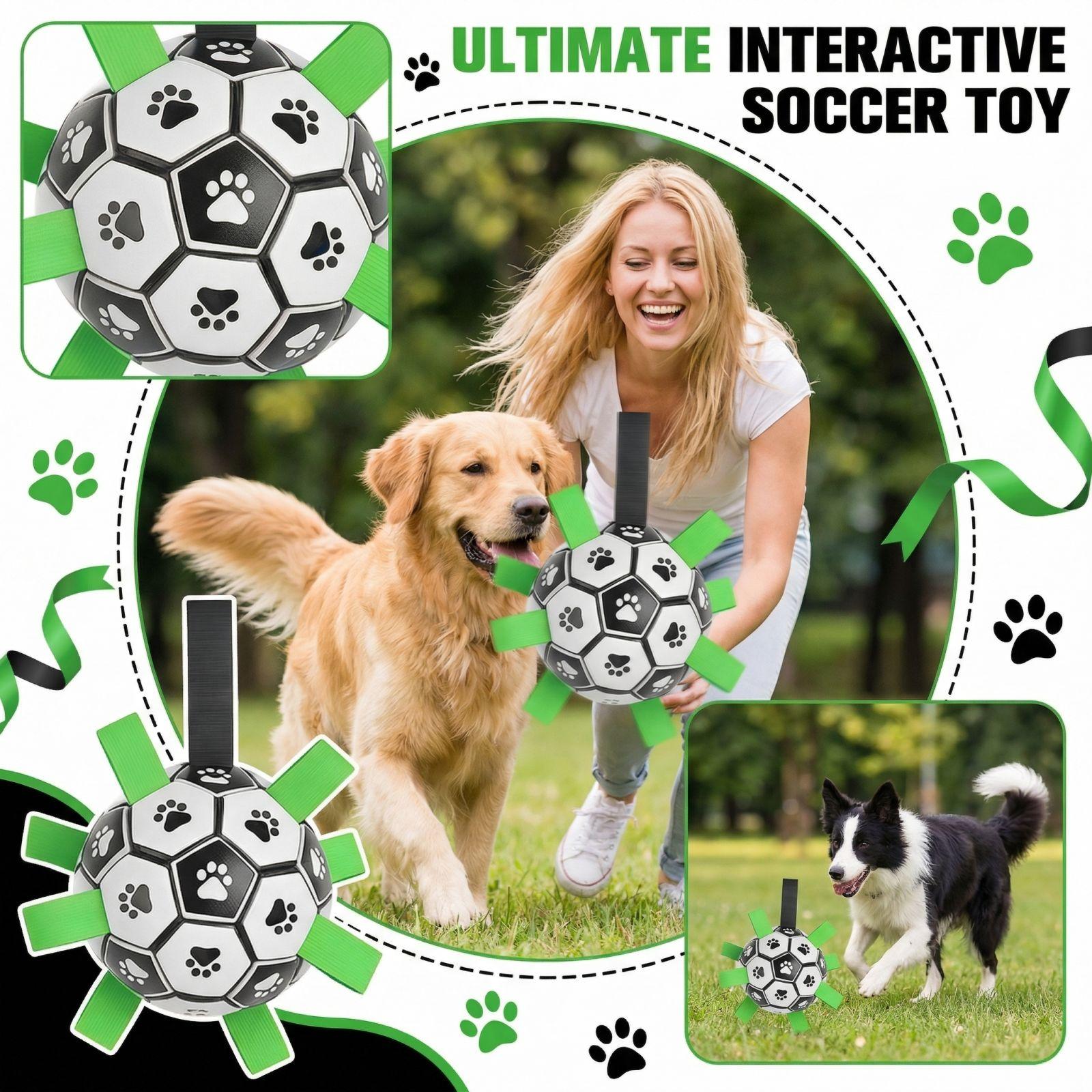 

Dog Soccer Toy With Straps, 6-inch Interactive Tug-of-war Toy, Dog Tug-of-war Toy, Water Toy, Suitable For Small To Medium-sized Dogs. One Size