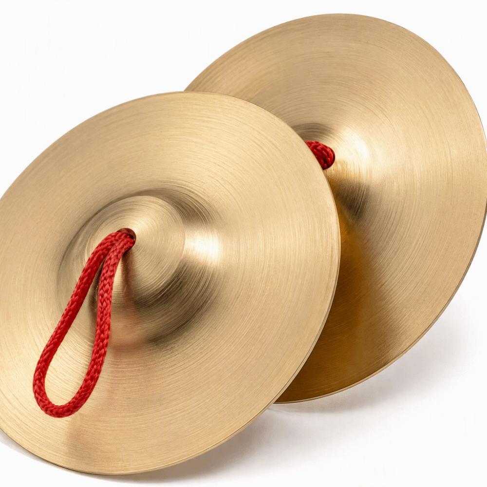 2PCS Brass Color Brass Cymbals Brass Material Hand Cymbals Percussion Instrument  Rhythm Practice