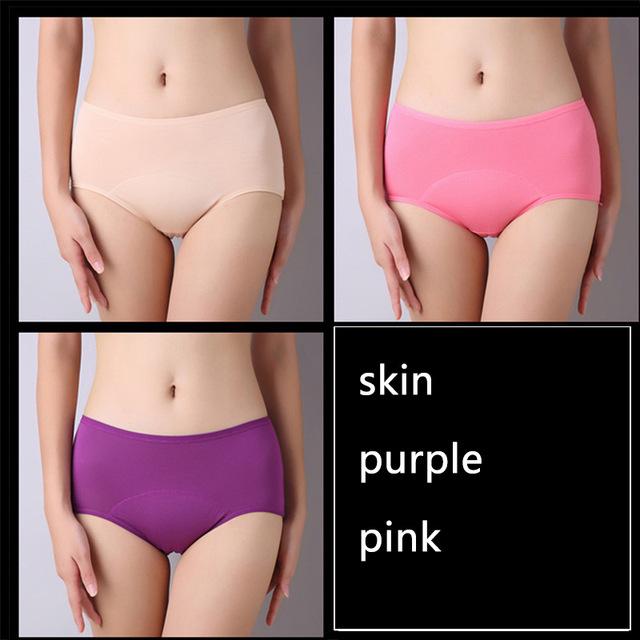 Menstrual Panties Period Physiological Pants Female Cotton Leak Proof Sexy Underwear Breathable Briefs for Girls Warm  3 pcs/lot XL
