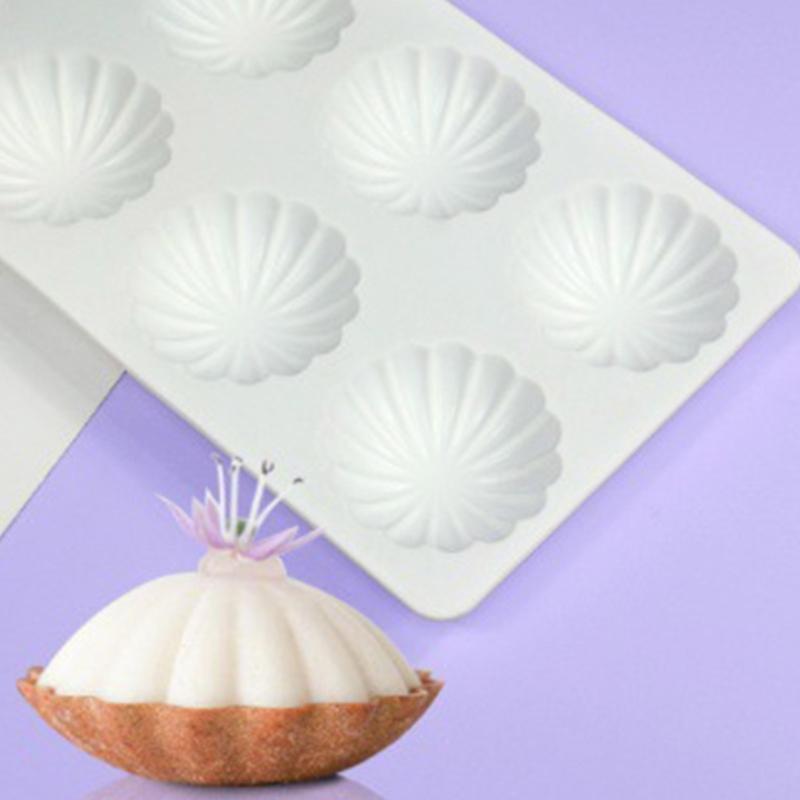 8-cavity Semicircular Petals Mold Baking Tool for Making Chocolate Fondant